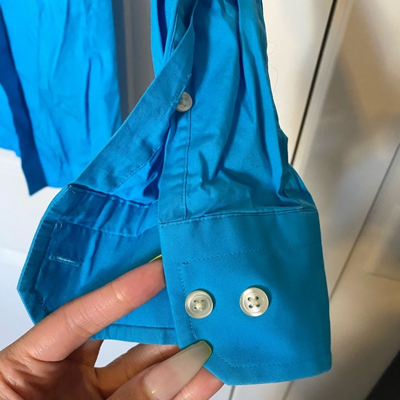 Men’s 1MX EXPRESS *Extra Slim Fit Blue Dress Shirt - Picture 4 of 8